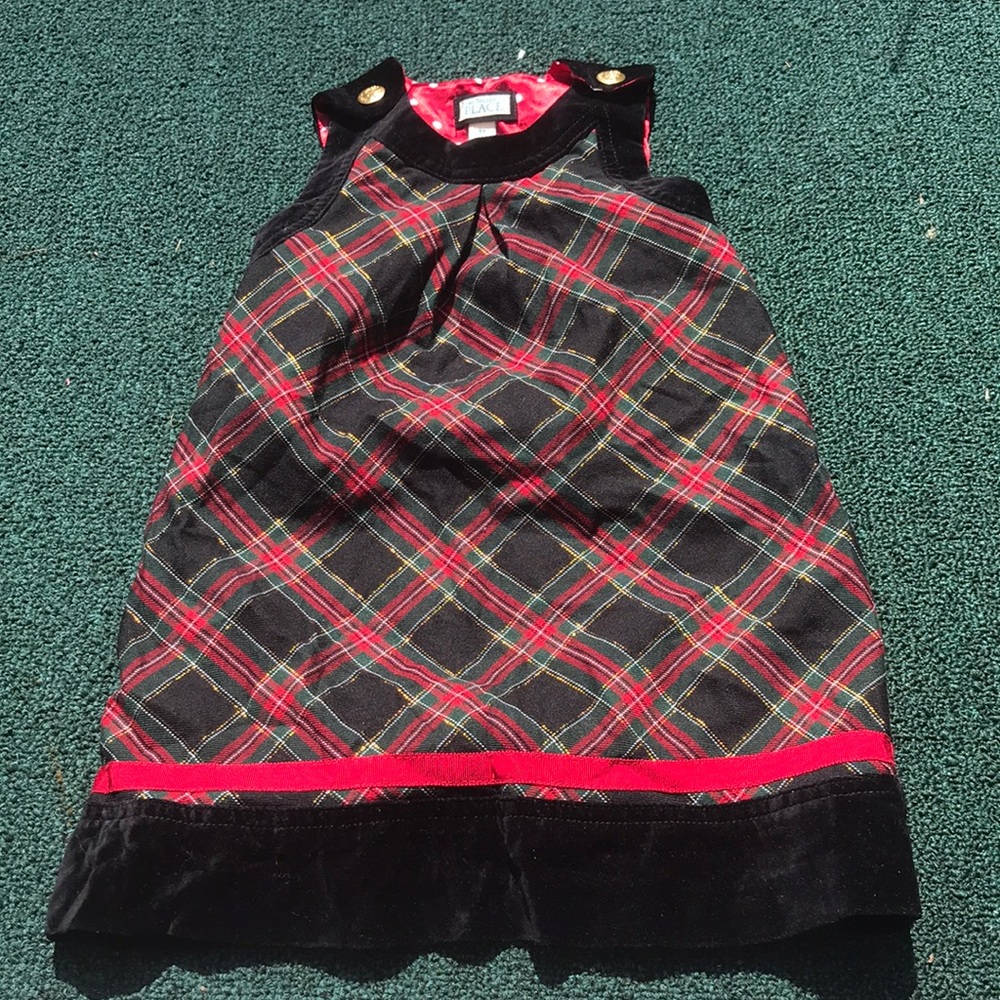 Silky lined black no red plaid dress